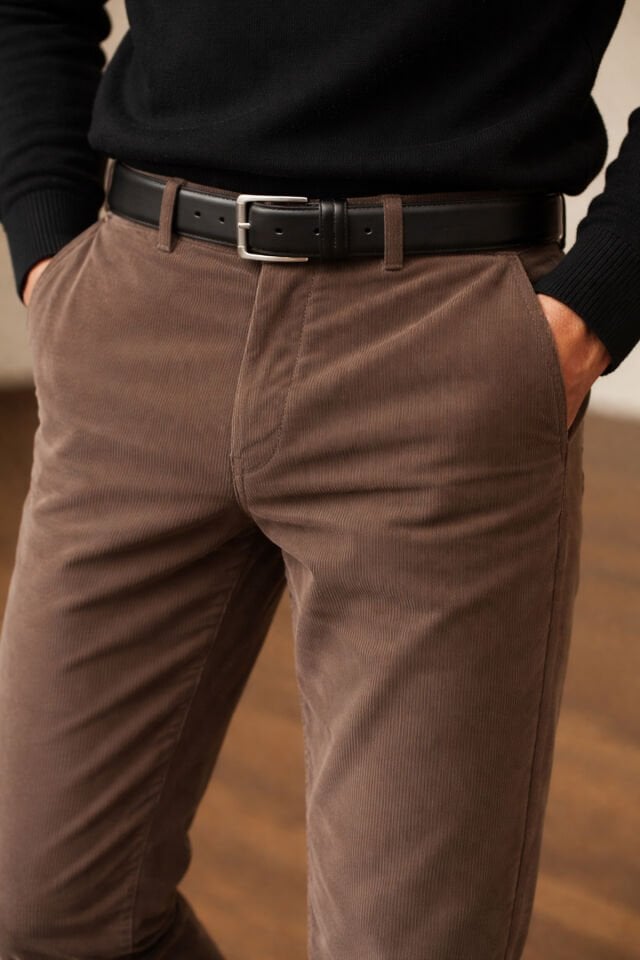 Varetta Erkek Kahverengi Kadife Pantolon Fitilli Klasik Kesim