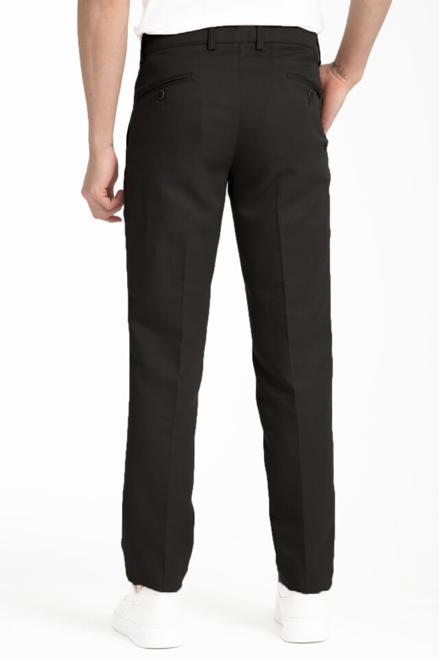 Varetta Erkek Siyah Düz Pamuklu Cepli Yazlık Keten Pantolon