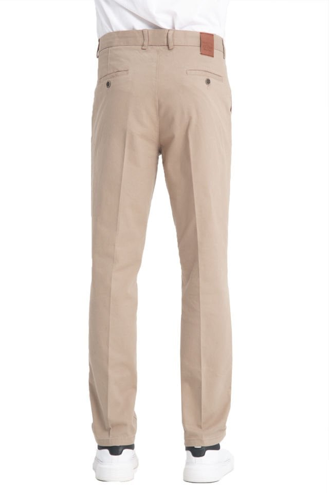 Varetta Erkek Vizon Rengi Kanvas Likralı Regular Cepli Pantolon