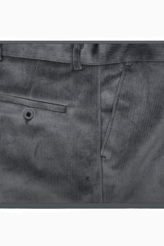 Varetta Erkek Füme Kışlık İçi Yünlü Polarlı Klasik Kesim Kadife Pantolon