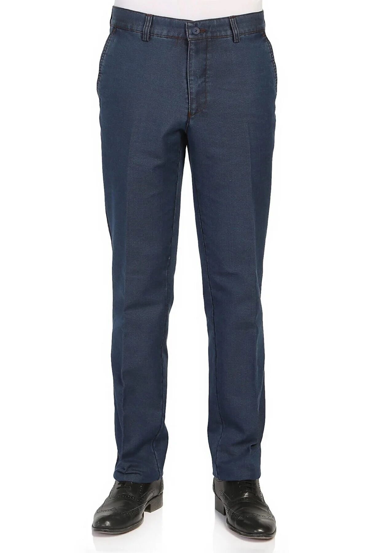 Varetta Erkek Mavi Kalın Kışlık Cepli Düz Klasik Kesim Kot Pantolon