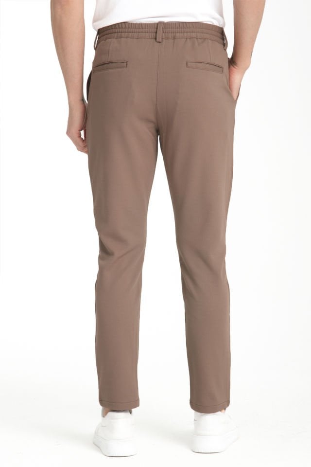 Varetta Erkek Kahverengi Cepli Düz Paça Regular Jogger Pantolon