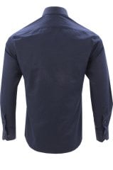 Erkek Lacivert Uzun Kol Slim Fit Cepsiz Gömlek