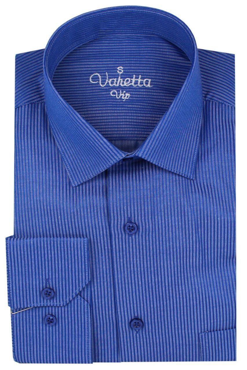 Varetta Erkek Lacivert Çizgili Klasik Kesim Uzun Kollu Gömlek