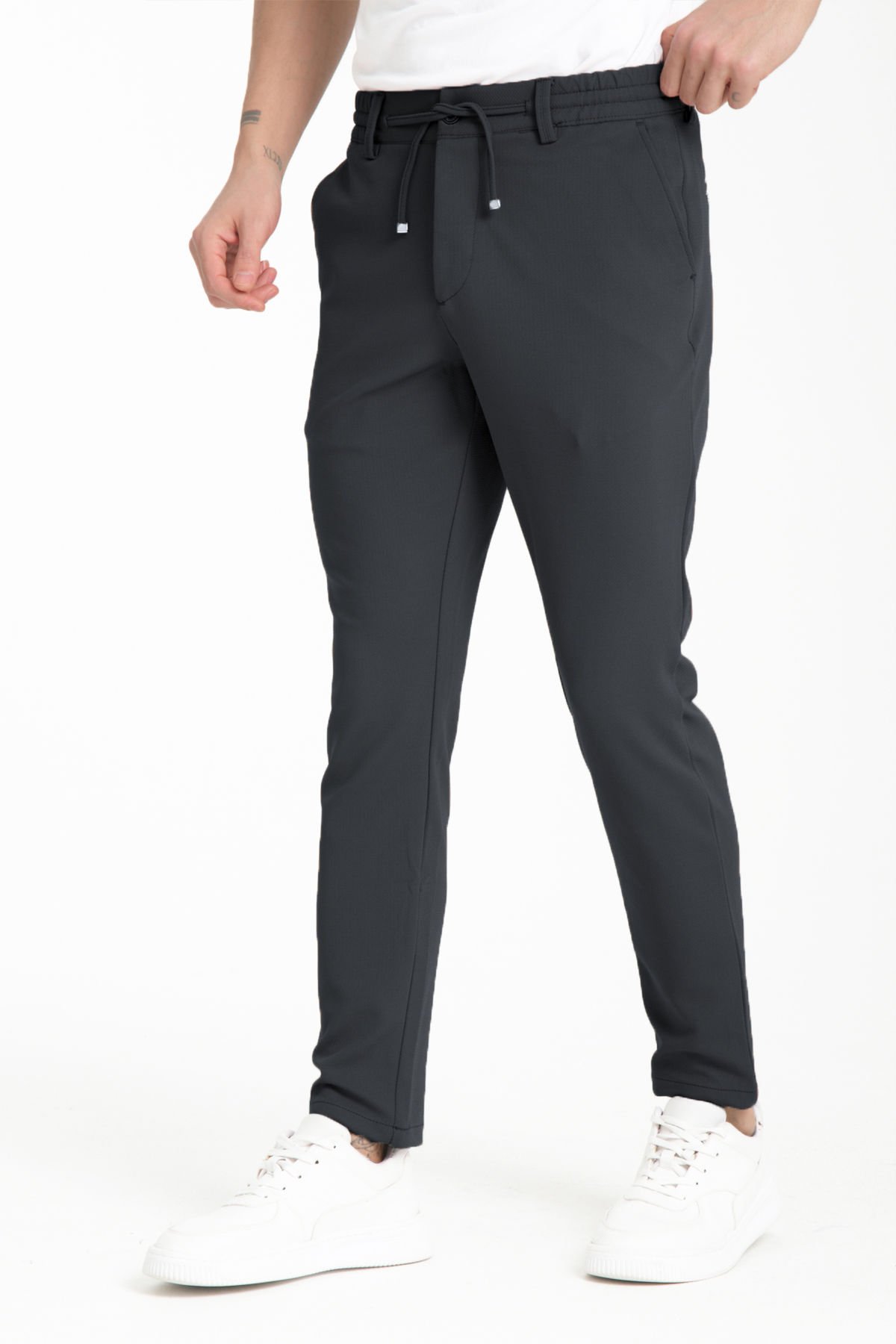 Varetta Erkek Füme Cepli Düz Paça Regular Jogger Pantolon