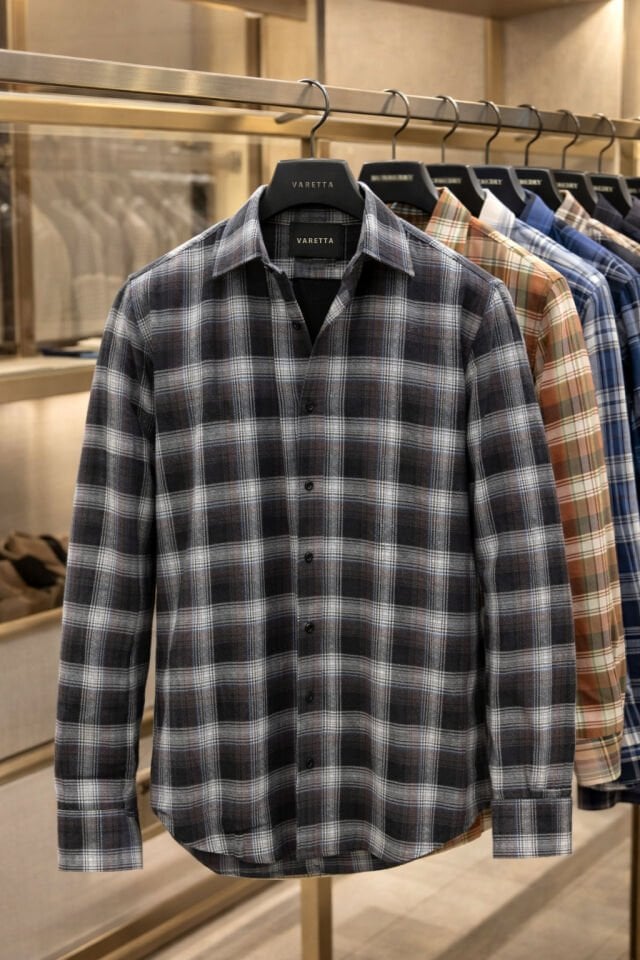 Varetta Erkek Siyah Kareli Kışlık Gömlek Cepli Klasik Kesim