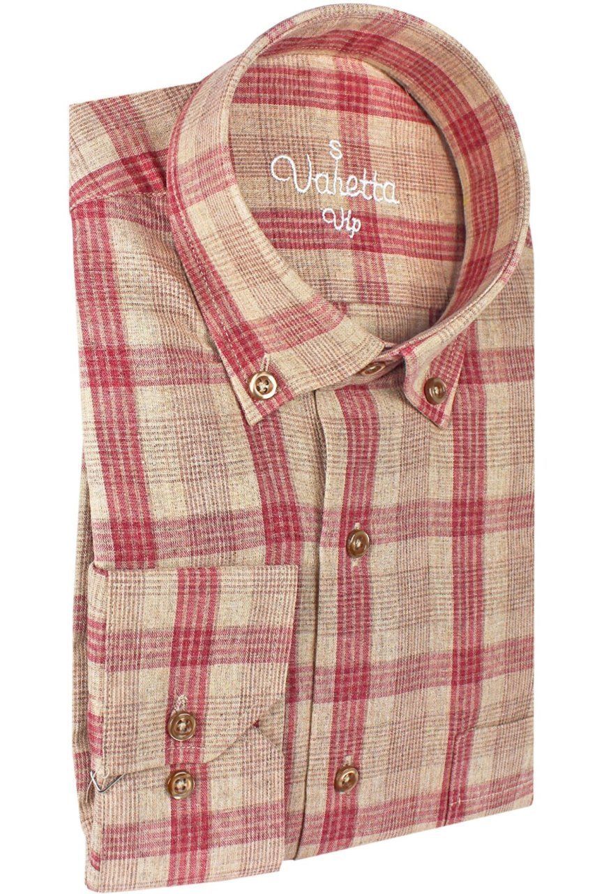 Varetta Erkek Kahverengi Uzun Kollu Gün Boyu Rahat Klasik Kesim Gömlek