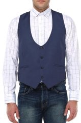 Lacivert Yelek Erkek Slim Kesim