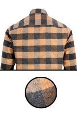 Varetta Erkek Kahverengi Ekose  Kışlık Gömlek Klasik Kesim Yaka Düğmeli