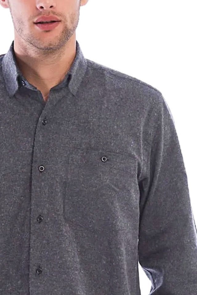 Varetta Erkek Füme Kışlık Cepli Düz Geniş Kesim Cepli Gömlek