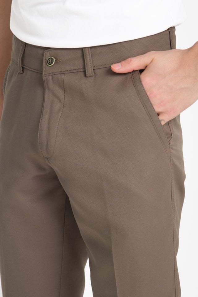 Varetta Erkek Kahverengi Pamuklu Cepli Yazlık Düz Keten Pantolon