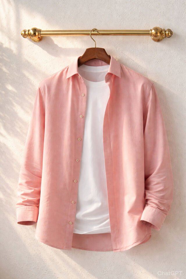 Varetta Erkek Pembe Düz Cepsiz Geniş Kesim Uzun Kollu Gömlek