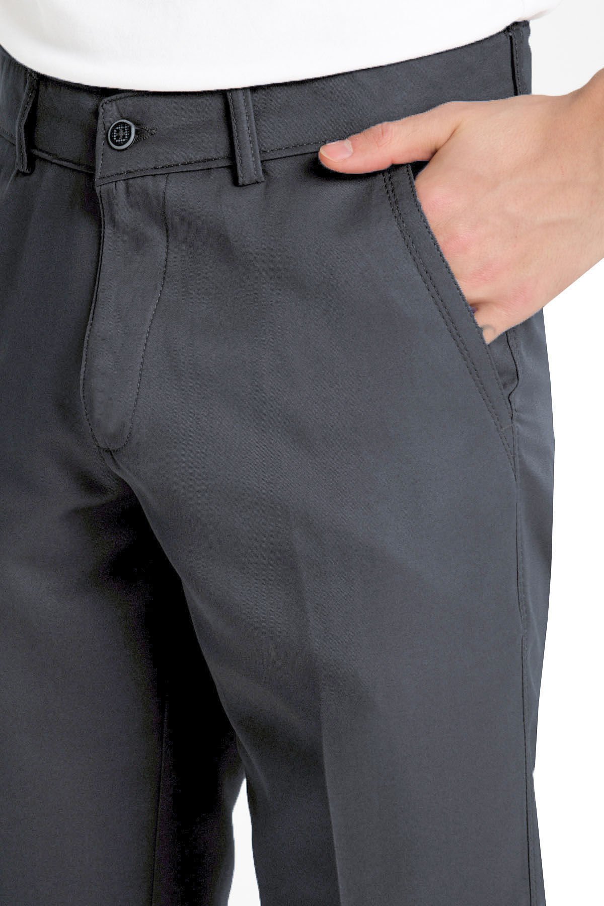 Varetta Erkek Füme Pamuklu Cepli Yazlık Düz Keten Pantolon