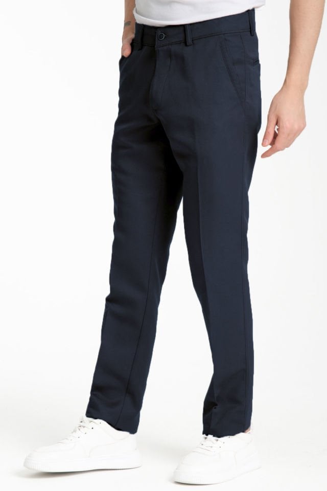 Varetta Erkek Lacivert  Pamuklu Cepli Yazlık Düz Keten Pantolon