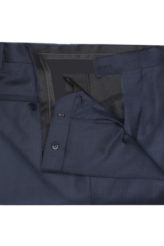 Varetta Erkek Çelik Mavi Büyük Beden Klasik Kesim Poliviskon Kumaş Pantolon