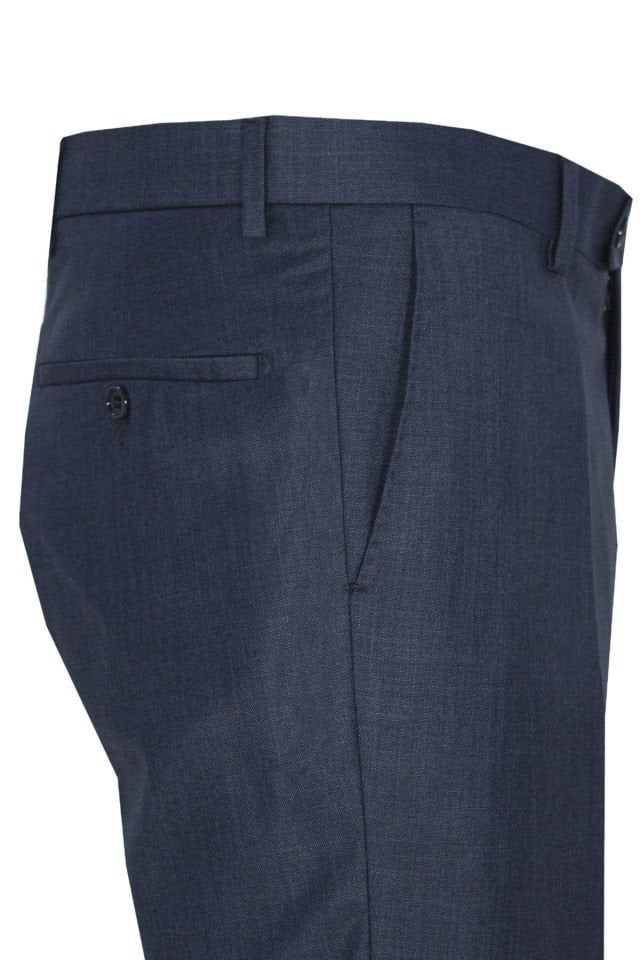 Varetta Erkek Çelik Mavi Büyük Beden Klasik Kesim Poliviskon Kumaş Pantolon