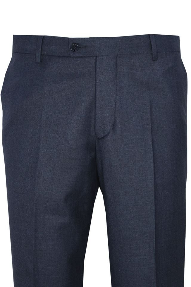 Varetta Erkek Çelik Mavi Büyük Beden Klasik Kesim Poliviskon Kumaş Pantolon