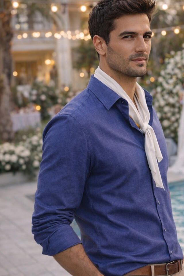 Varetta Erkek Asil Lacivert Gömlek Mavi Düz Cepsiz Geniş Kesim Uzun Kollu