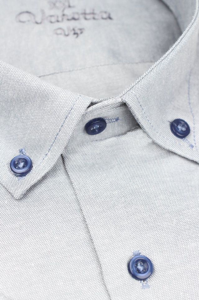 Varetta Erkek Gri Kısa Kollu Büyük Beden Gömlek