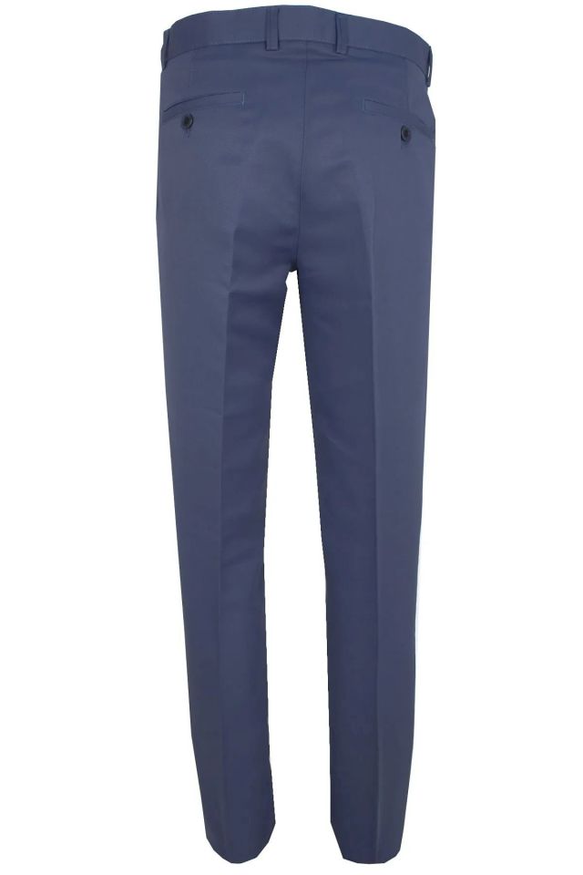 Varetta Erkek Çelik Mavi Klasik Kesim Keten Pantolon