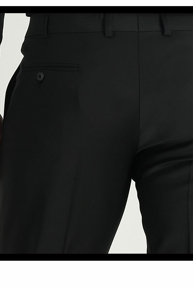 Varetta Erkek Siyah Slim Fit Kesim Poliviskon Kumaş Pantolon