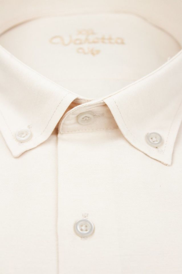 Varetta Erkek Bej Kısa Kollu Büyük Beden Gömlek