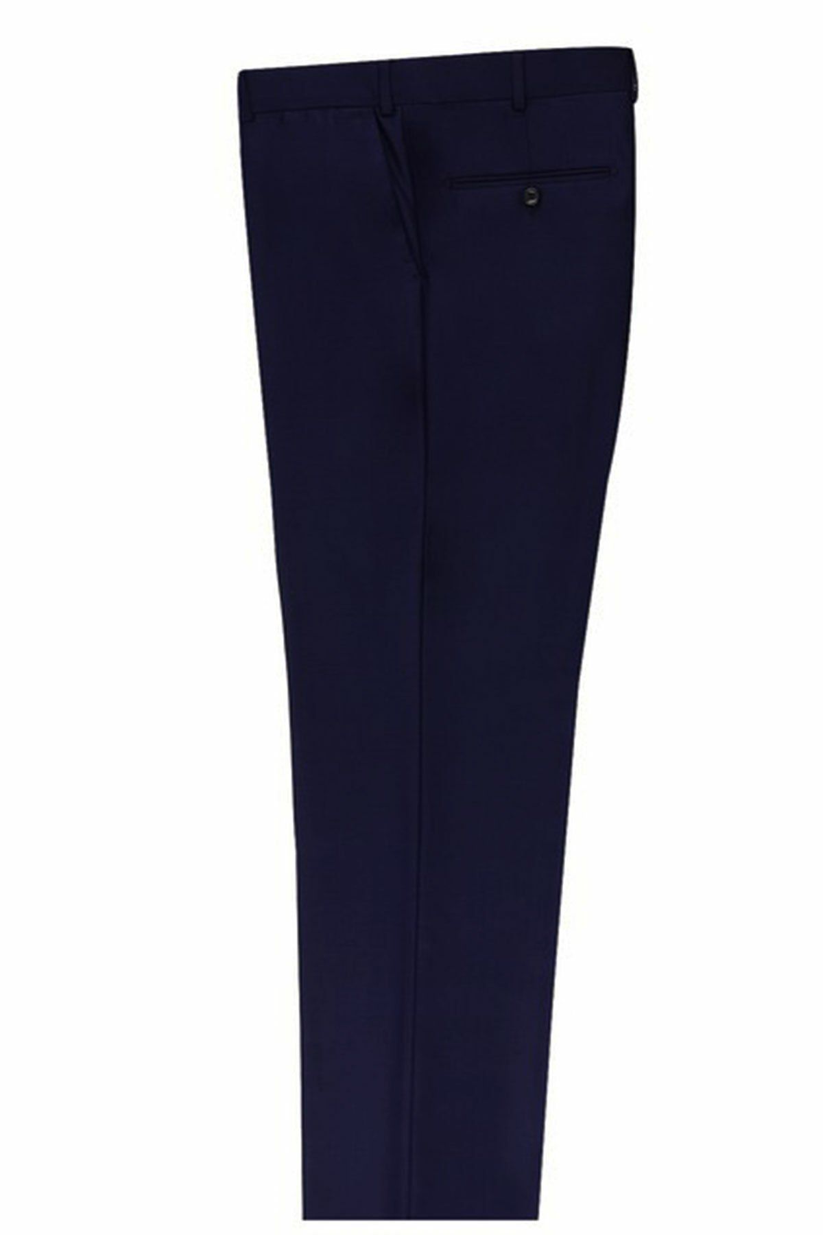 Varetta Erkek Lacivert Slim Fit Kesim Poliviskon Kumaş Pantolon