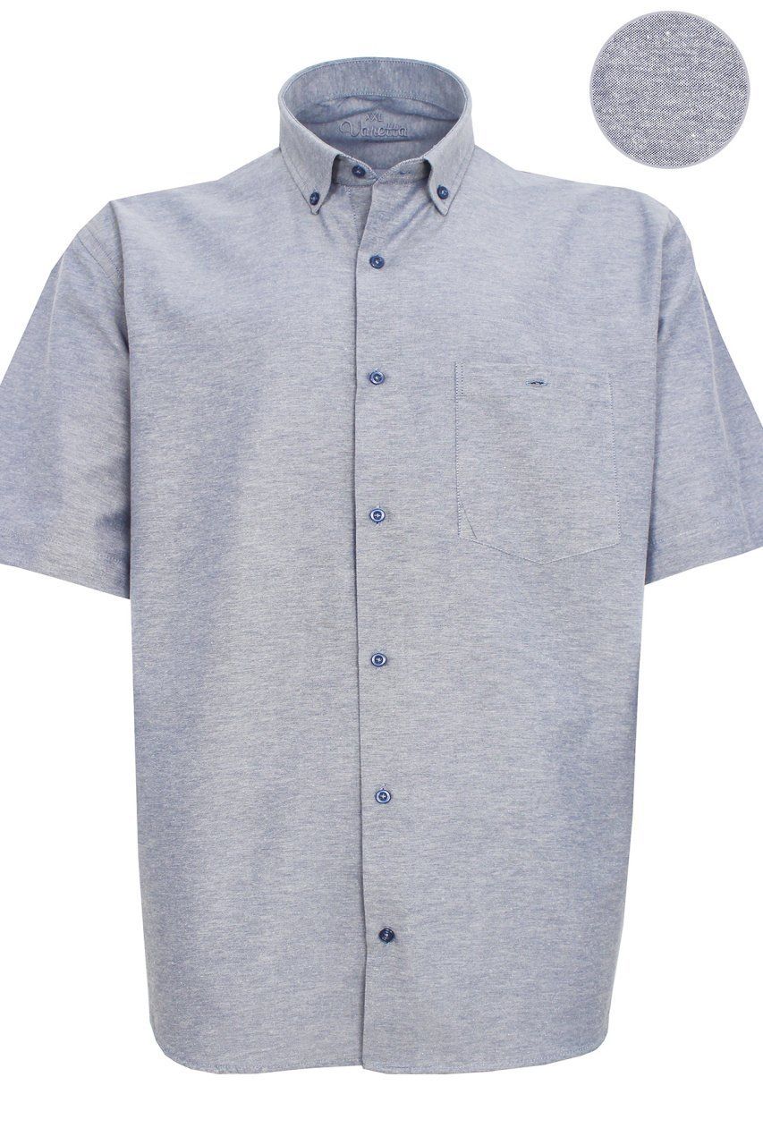 Varetta Erkek Koyu Gri Pamuklu Büyük Beden Kısa Kollu Gömlek