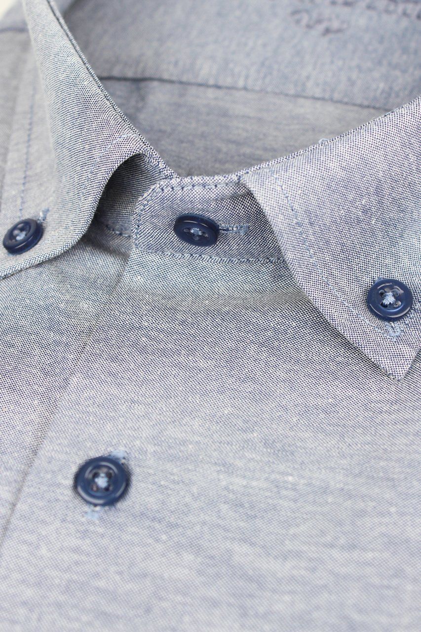 Varetta Erkek Koyu Gri Pamuklu Büyük Beden Kısa Kollu Gömlek