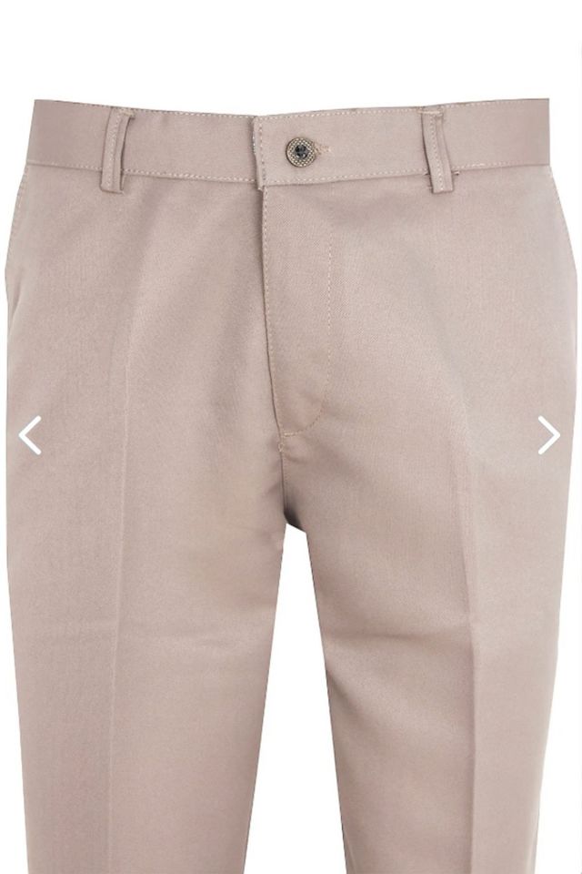 Varetta Erkek Bej Keten Pantolon Armürlü Klasik Kesim Cepli