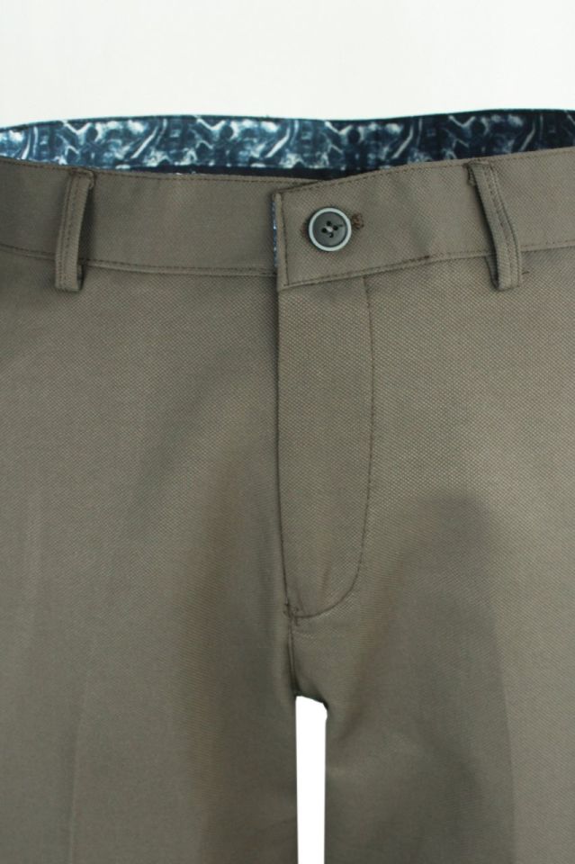 Varetta Erkek Koyu Yeşil Klasik Armüllü Keten Pantolon Koyu Yeşil - 56