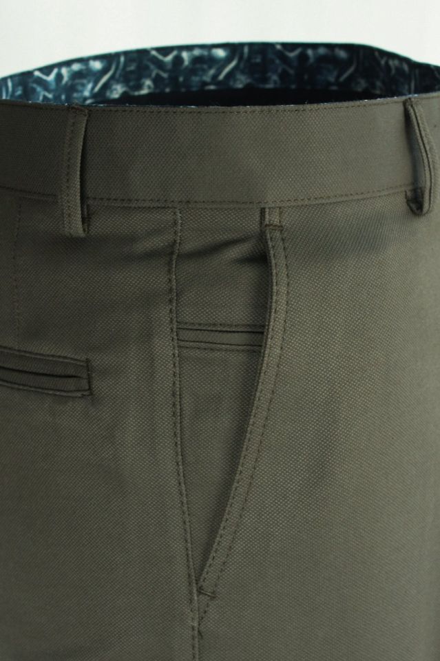 Varetta Erkek Koyu Yeşil Klasik Armüllü Keten Pantolon Koyu Yeşil - 56