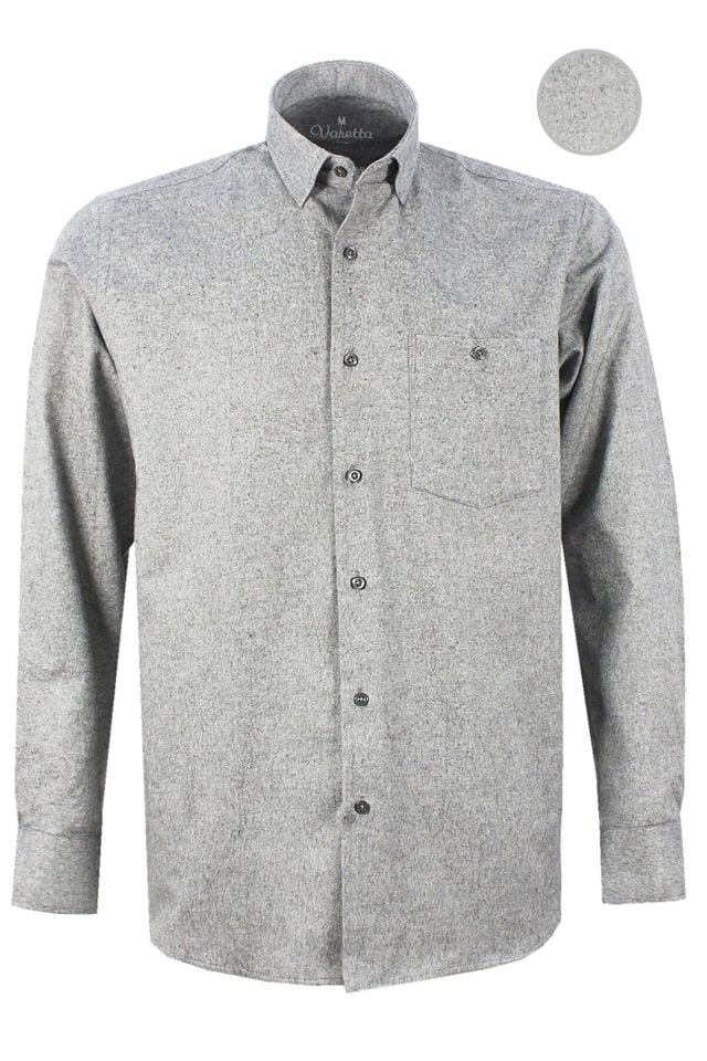 Varetta Erkek Gümüş Gri Cepli Kışlık Gömlek