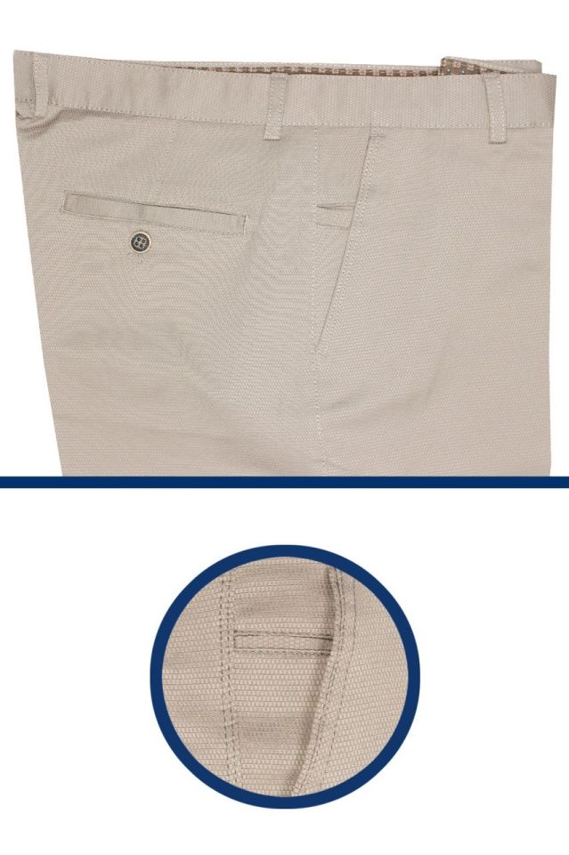 Erkek Açık Gri Keten Klasik Kesim Pantolon