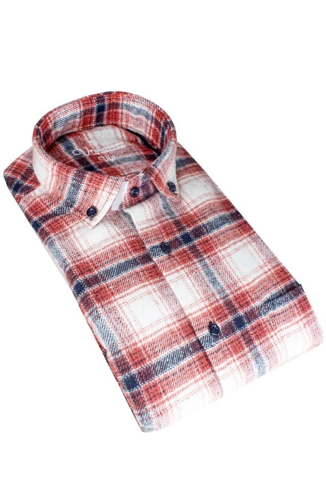 Varetta Erkek Mavi Kalın Kışlık Cepli Oduncu Gömlek