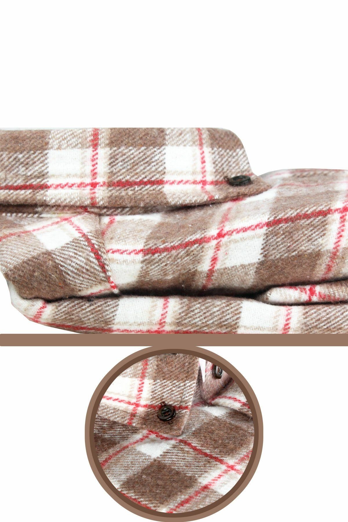 Varetta Erkek Kahverengi Kalın Kışlık Cepli Oduncu Gömlek