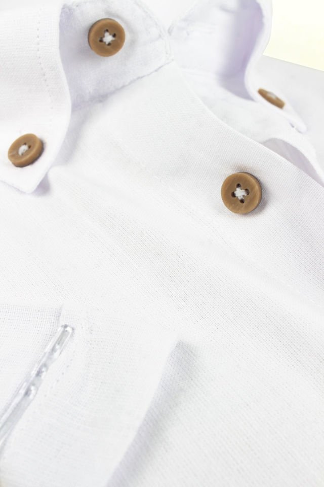 Varetta Erkek Beyaz Keten Cepli Kısa Kollu Gömlek