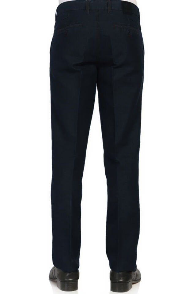 Varetta Erkek Lacivert Kalın Kışlık Cepli Düz Klasik Kesim Kot Pantolon