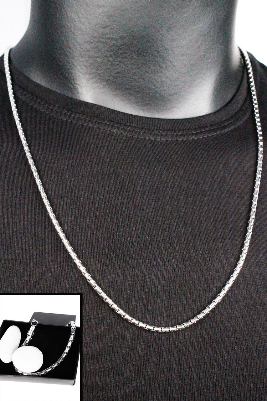 Erkek Kolye Ve Bileklik Takım Set Gümüş  Kararmaz Çelik Erkek Aksesuar