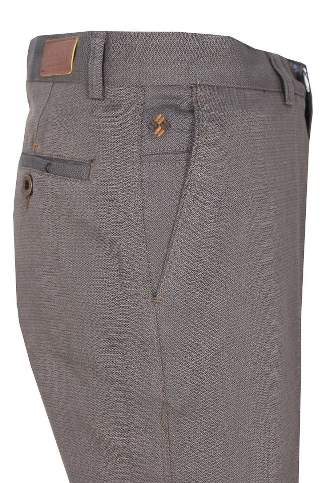 Varetta Erkek Toprak Rengi Keten Pantolon Klasik Kesim Cepli