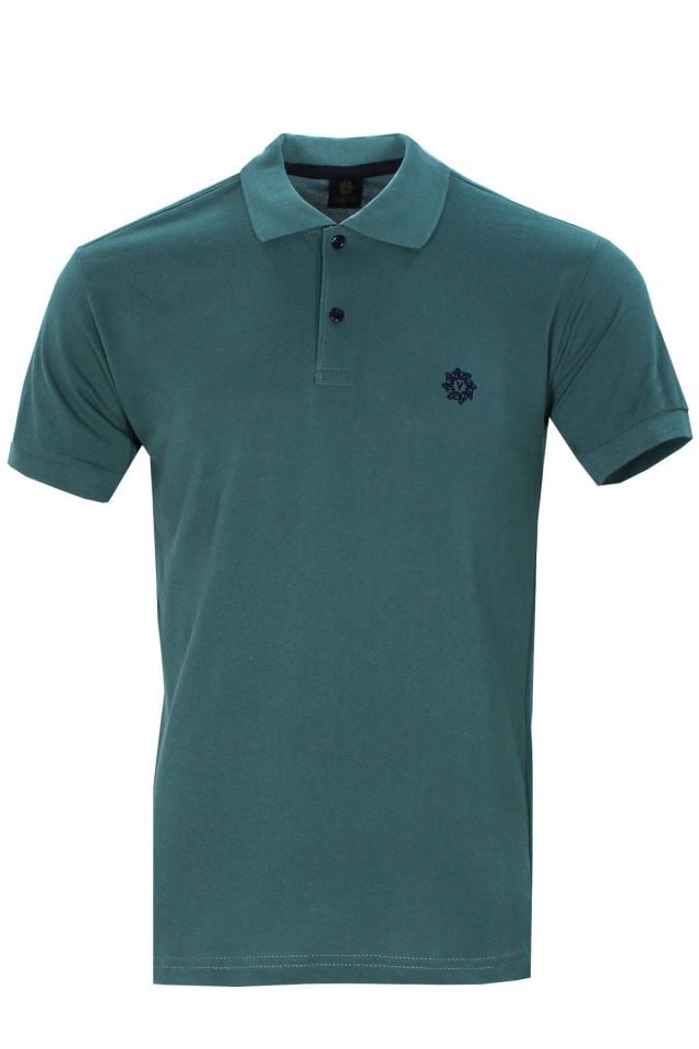 Varetta Erkek Turkuaz Pamuklu Polo Yaka Kısa Kollu T shirt