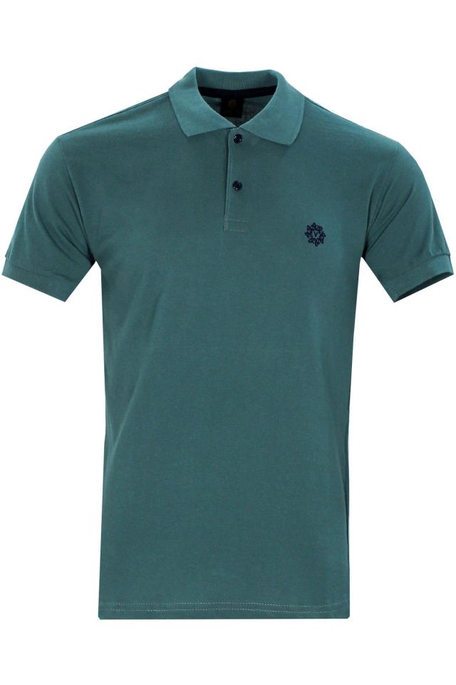 Varetta Erkek Turkuaz Pamuklu Polo Yaka Kısa Kollu T shirt