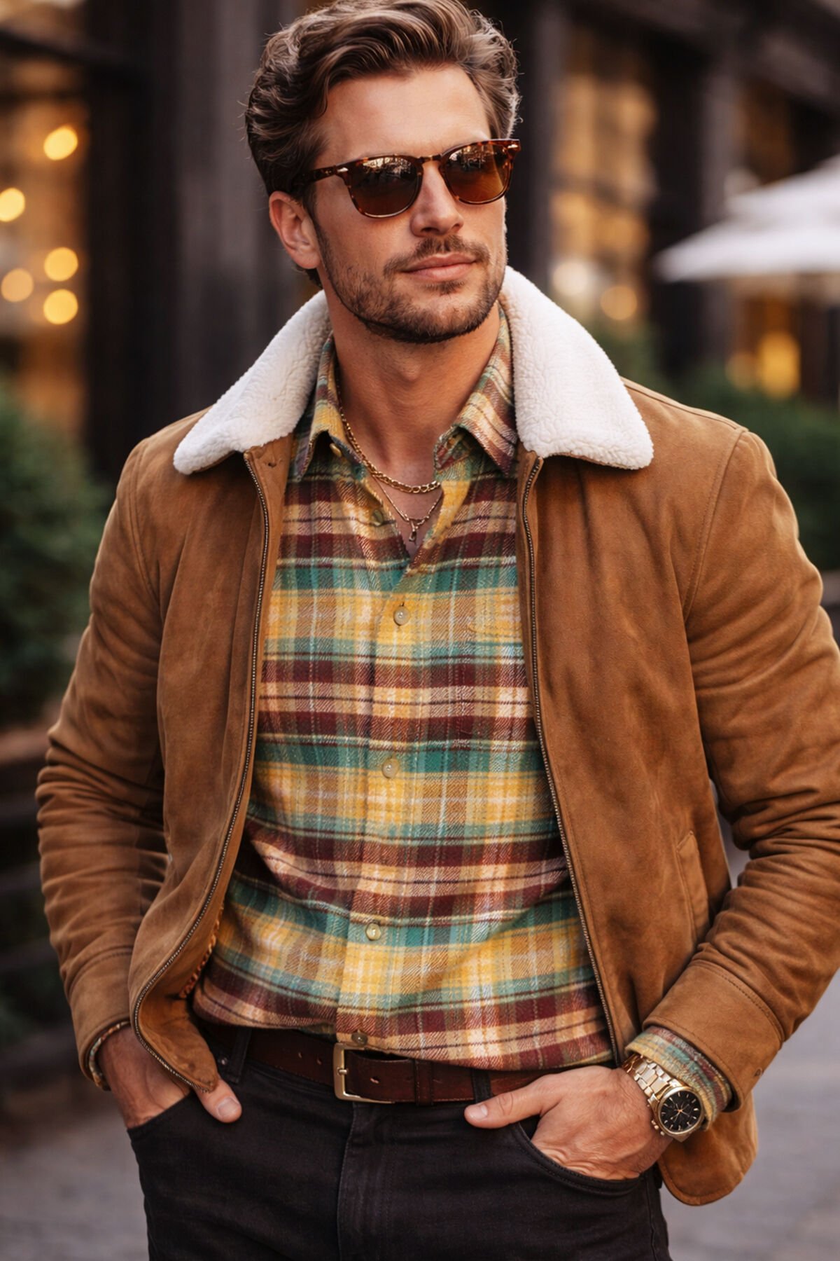 Varetta Erkek Yeşil Oduncu Gömlek Kareli Klasik Kesim Cepli