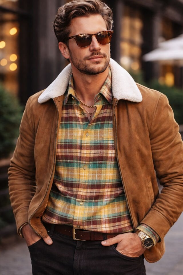 Varetta Erkek Yeşil Oduncu Gömlek Kareli Klasik Kesim Cepli