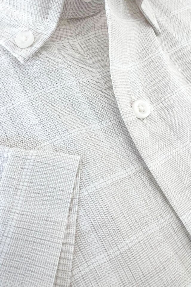 Varetta Erkek Kısa Kollu Gömlek Gri Keten Efektli Yaka Düğmeli Cepli Yazlık