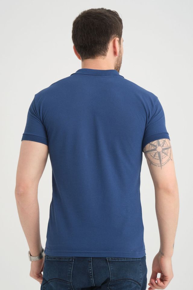 Varetta Erkek Lacivert Pamuklu Polo Yaka Kısa Kollu T shirt
