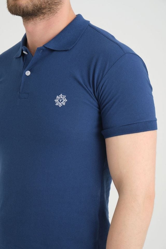 Varetta Erkek Lacivert Tişört Pamuklu Polo Yaka Kısa Kollu T shirt
