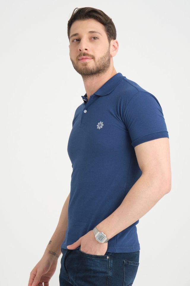 Varetta Erkek Lacivert Pamuklu Polo Yaka Kısa Kollu T shirt