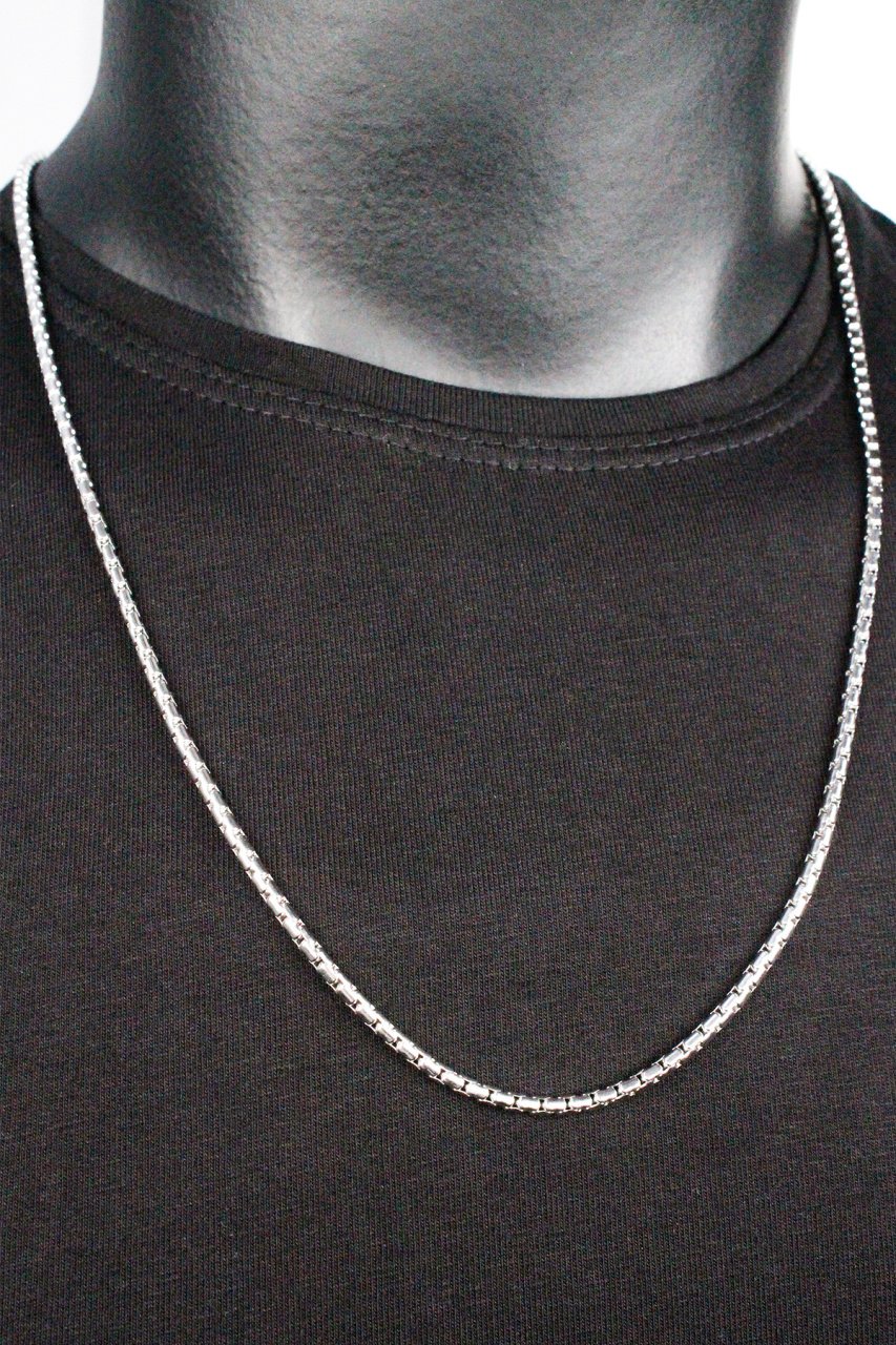 Erkek Dark Gray Çelik Zincir Kolye