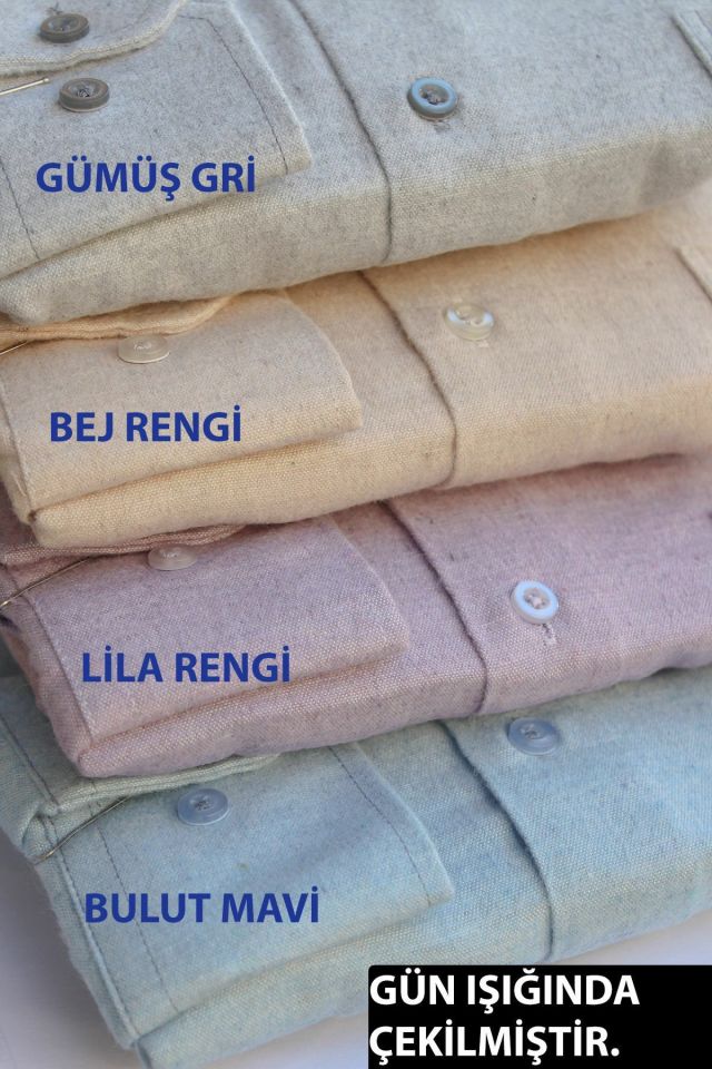 Varetta Erkek Bulut Mavi Kışlık Cepli Yaka Düğmeli Gömlek